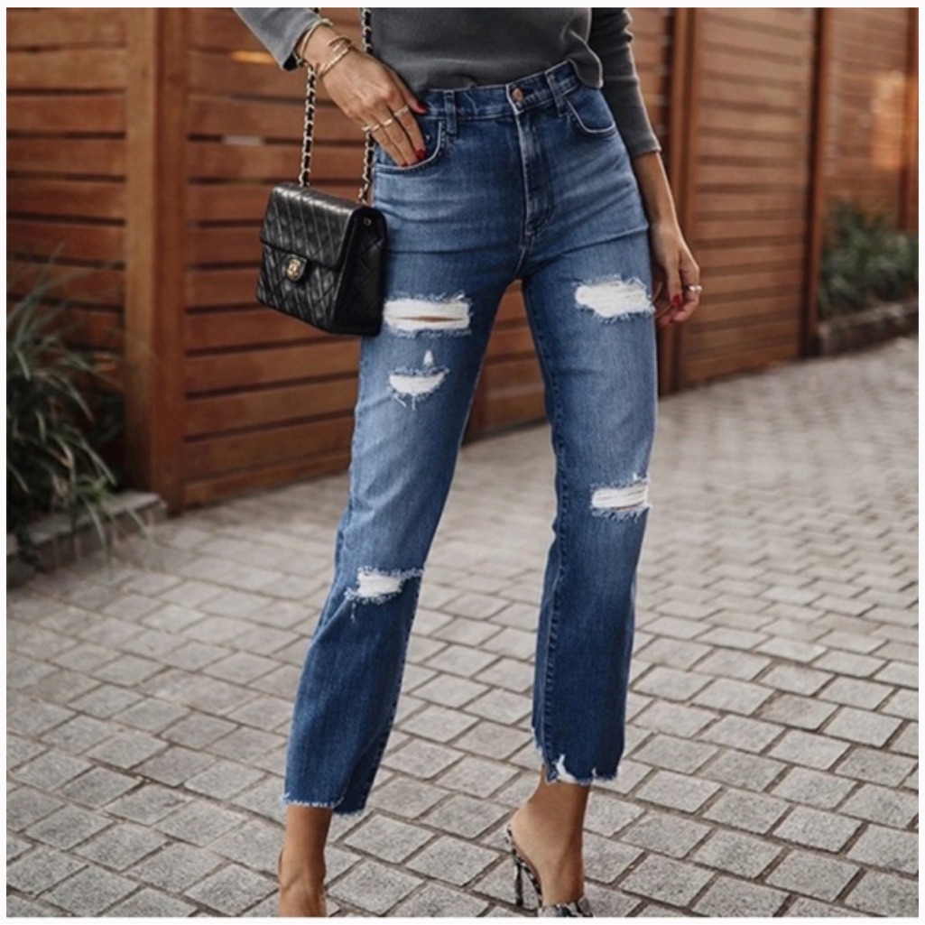 Nwt J Brand Distressed Jeans Jules Highrise Anklestraight Color: Almanac Size29
